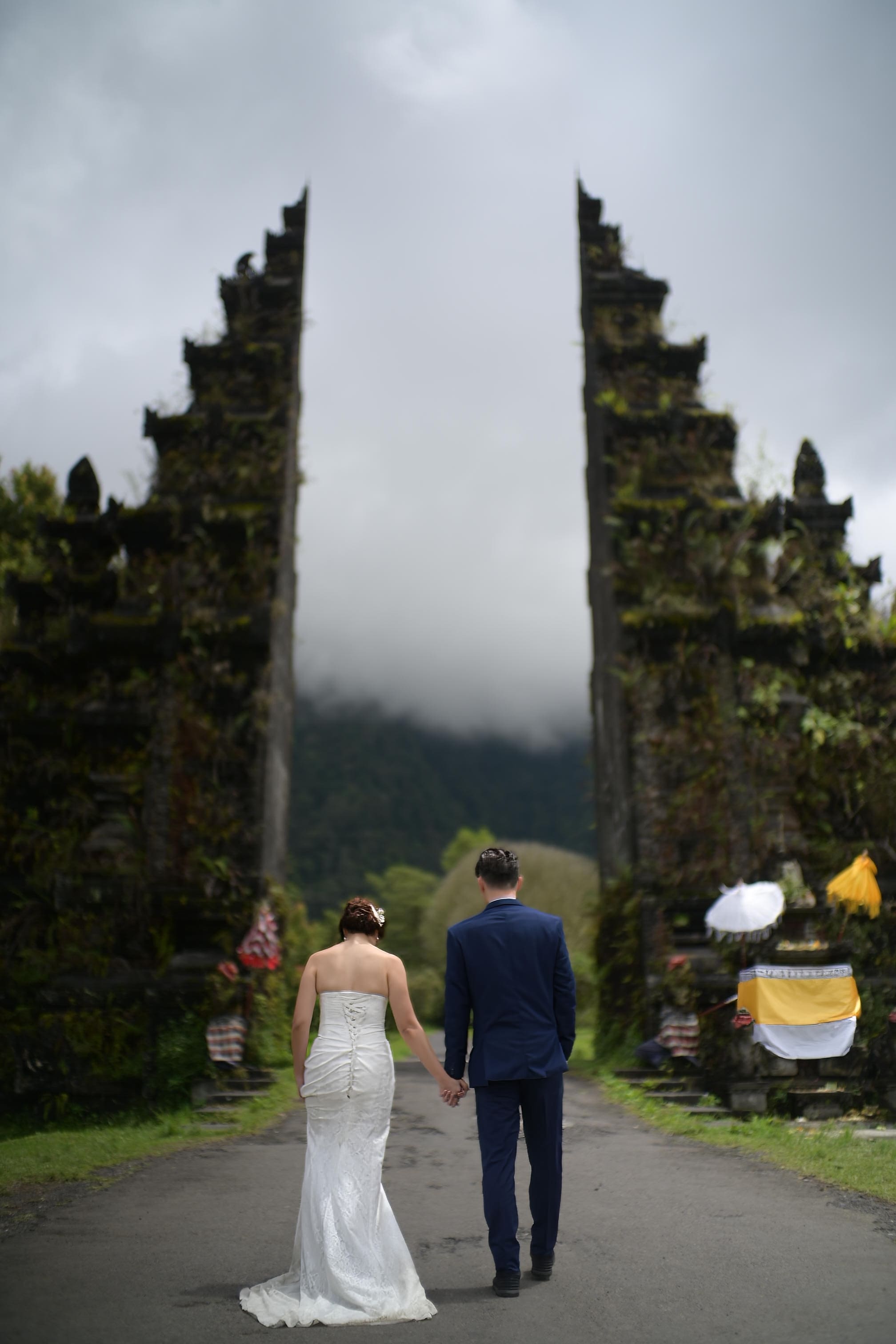 Beautiful wedding couple in Bali celebrating their dream destination wedding